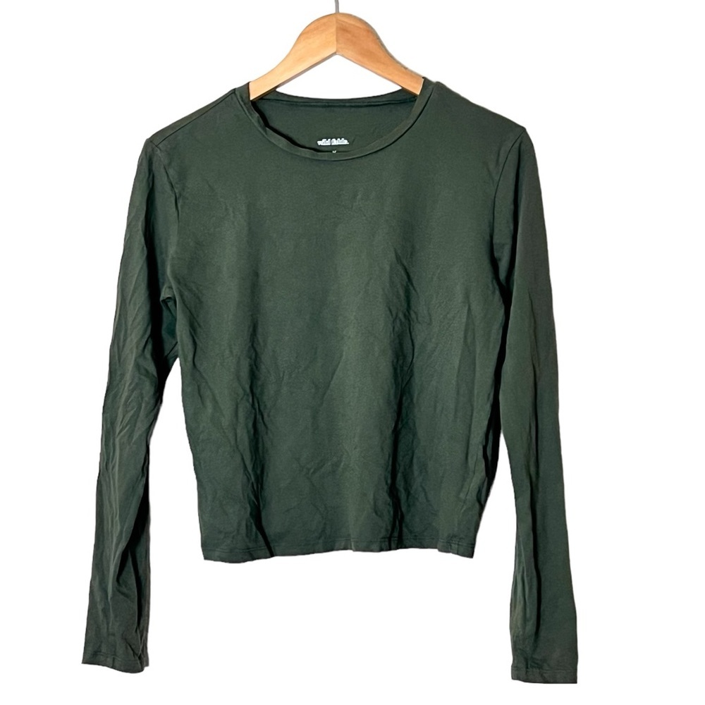 Wild Fable | Green crew neck long sleeve tee shirt size medium
